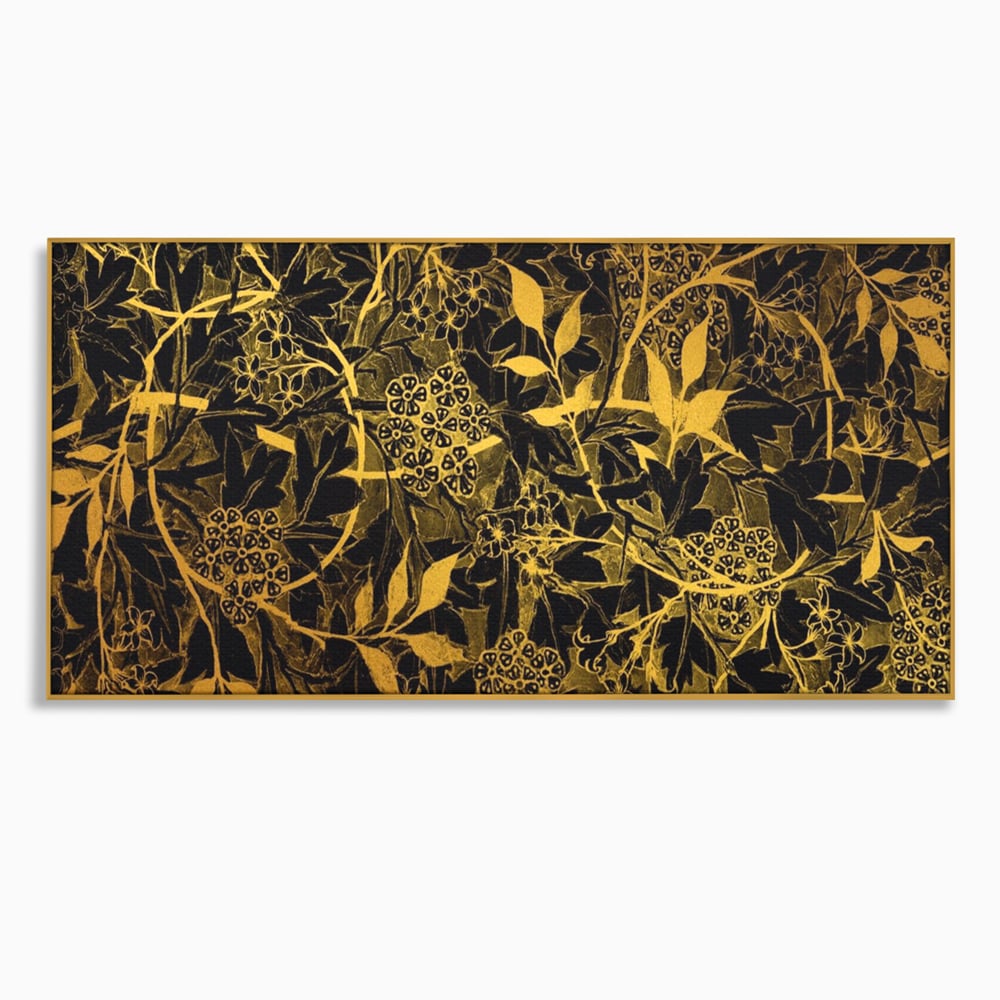 Tablou Canvas Premium LuxCanva® A1162, Flower Branch , Decorativ, Flori, Gold, Culori Vibrante