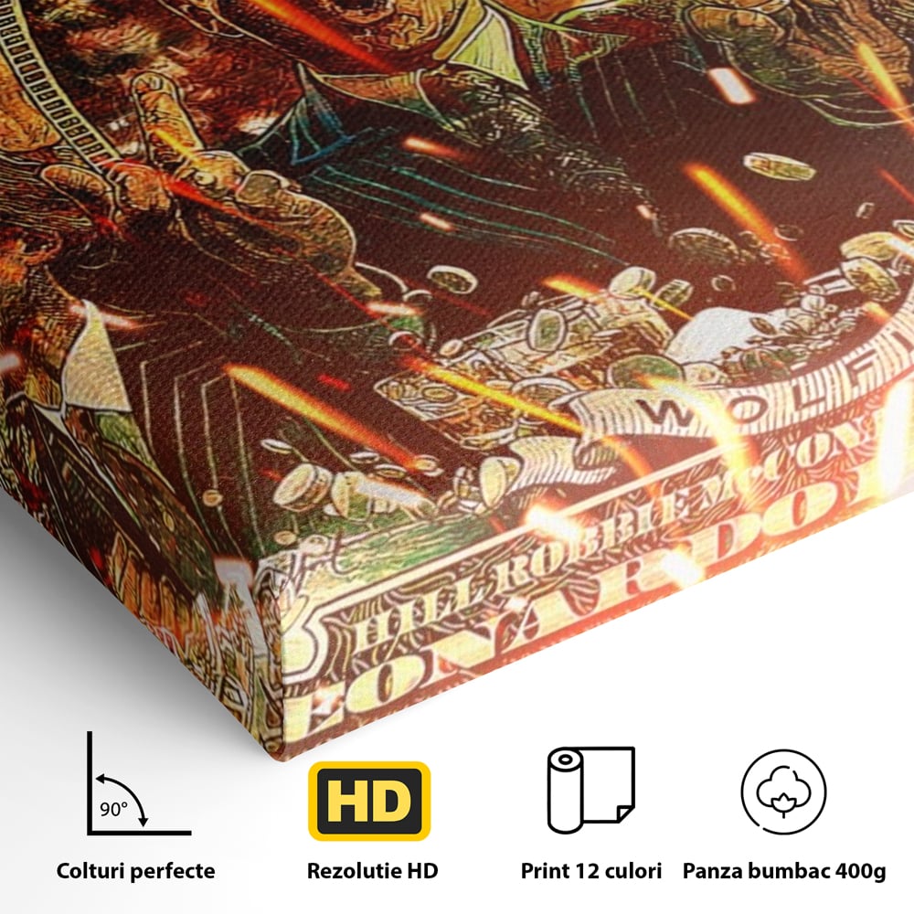 Leinwandbilder Premium LuxCanva® A1164, Wall Street , Dekorativ, Amerikanischer Film, DiCaprio, Der Wolf, Kräftige Farben
