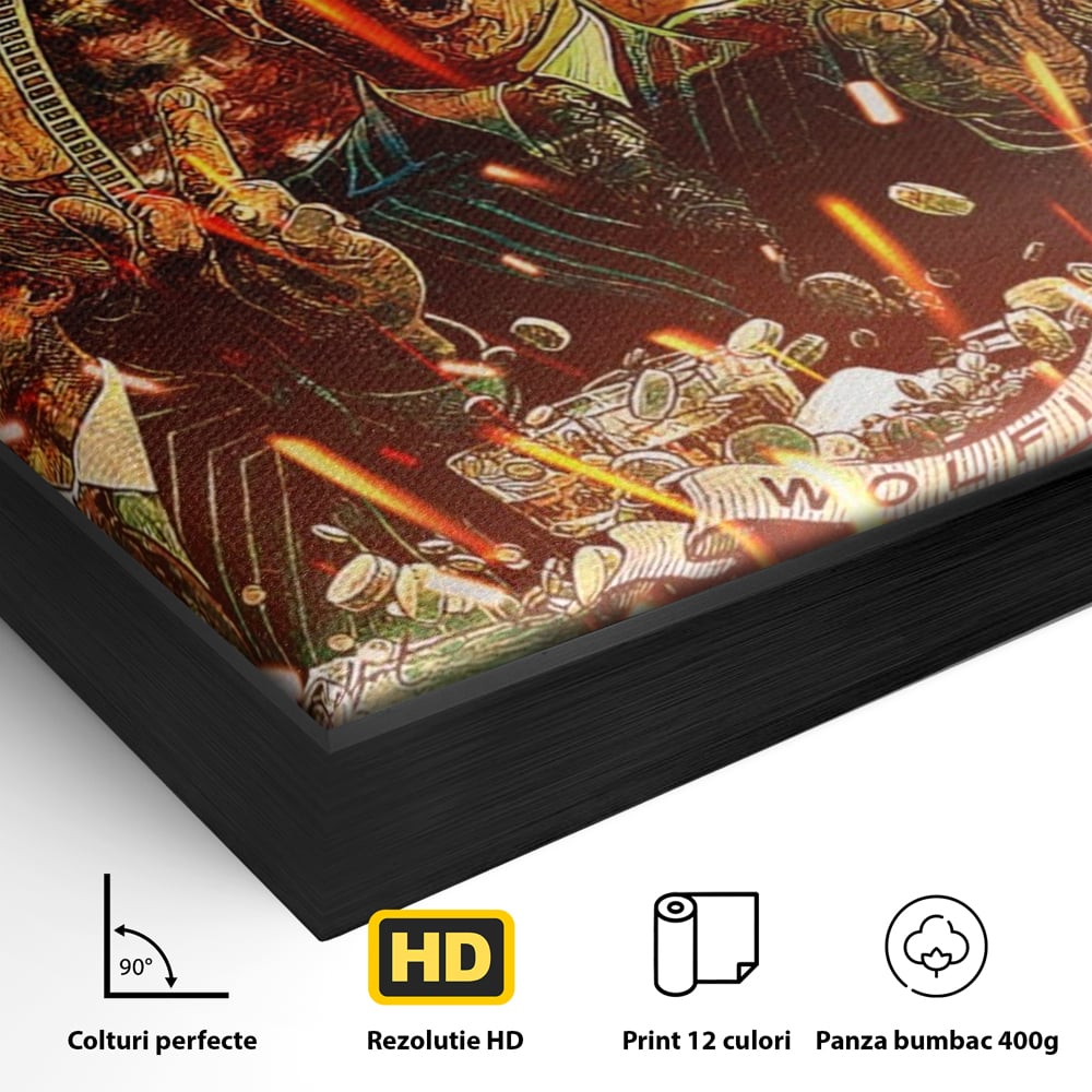 Leinwandbilder Premium LuxCanva® A1164, Wall Street , Dekorativ, Amerikanischer Film, DiCaprio, Der Wolf, Kräftige Farben