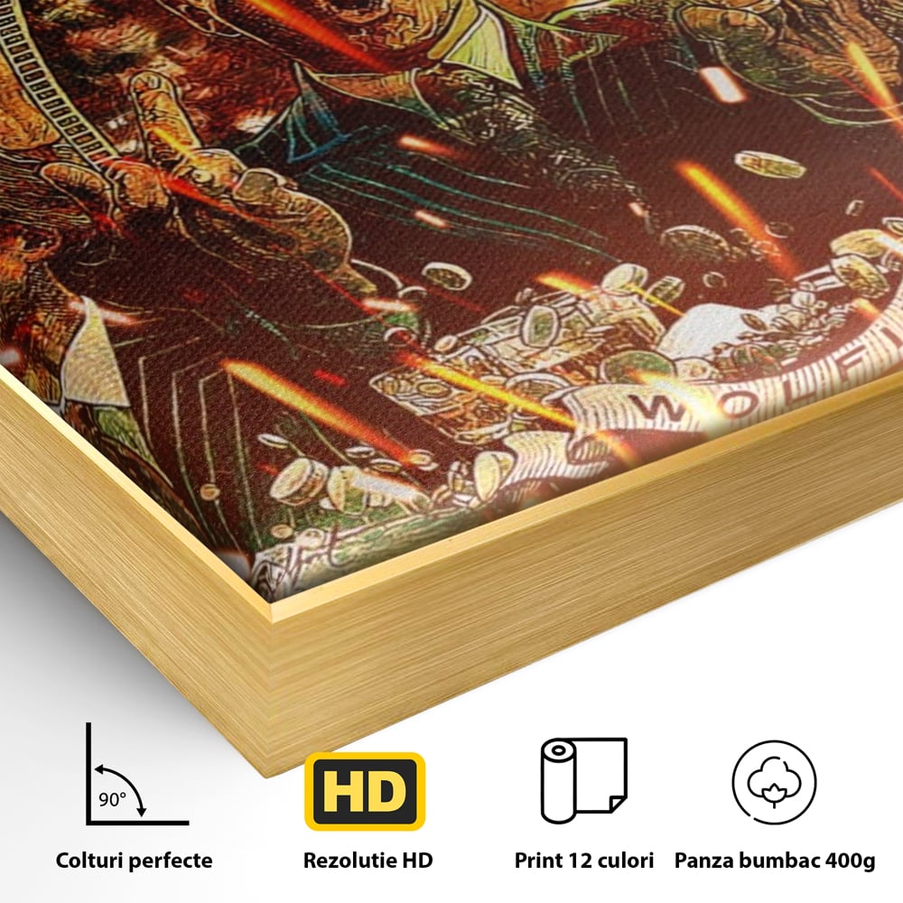 Leinwandbilder Premium LuxCanva® A1164, Wall Street , Dekorativ, Amerikanischer Film, DiCaprio, Der Wolf, Kräftige Farben