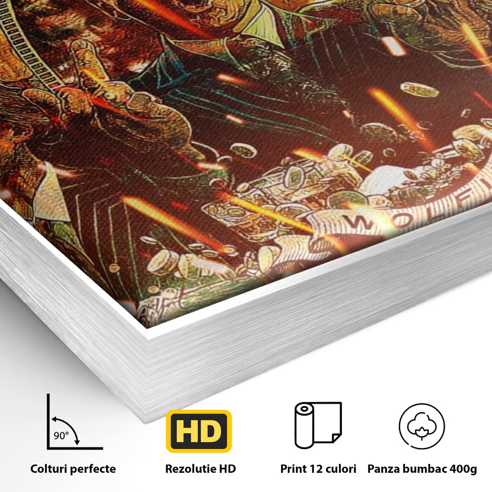 Leinwandbilder Premium LuxCanva® A1164, Wall Street , Dekorativ, Amerikanischer Film, DiCaprio, Der Wolf, Kräftige Farben