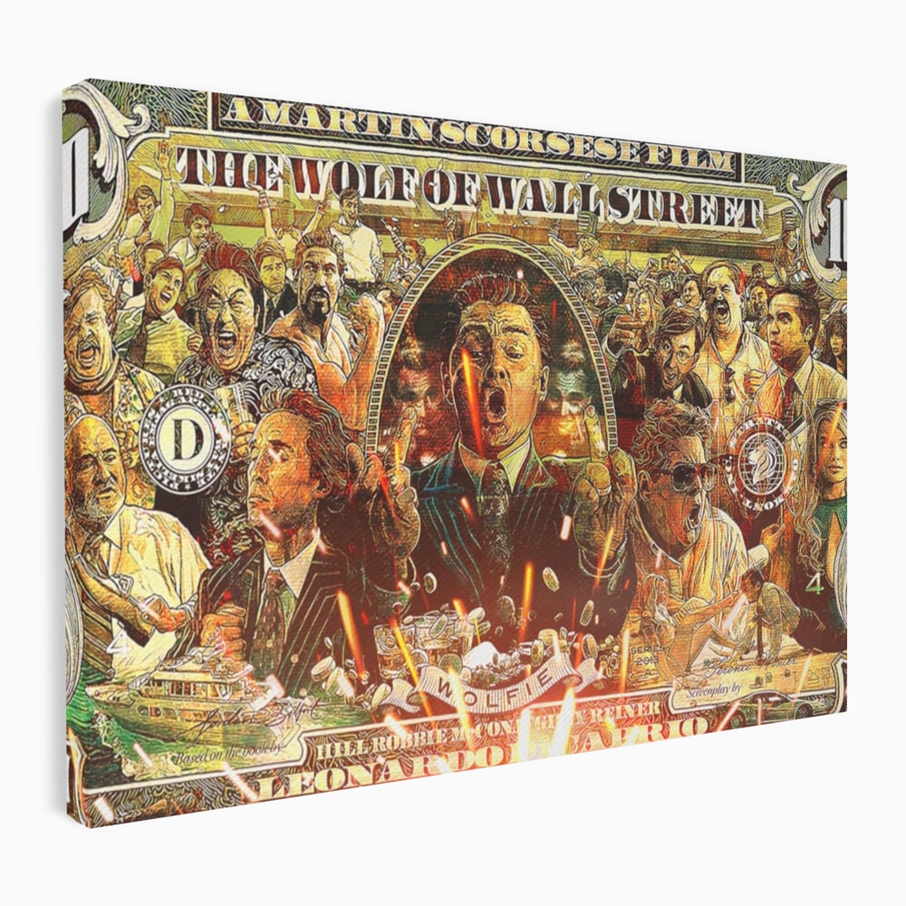 Leinwandbilder Premium LuxCanva® A1164, Wall Street , Dekorativ, Amerikanischer Film, DiCaprio, Der Wolf, Kräftige Farben