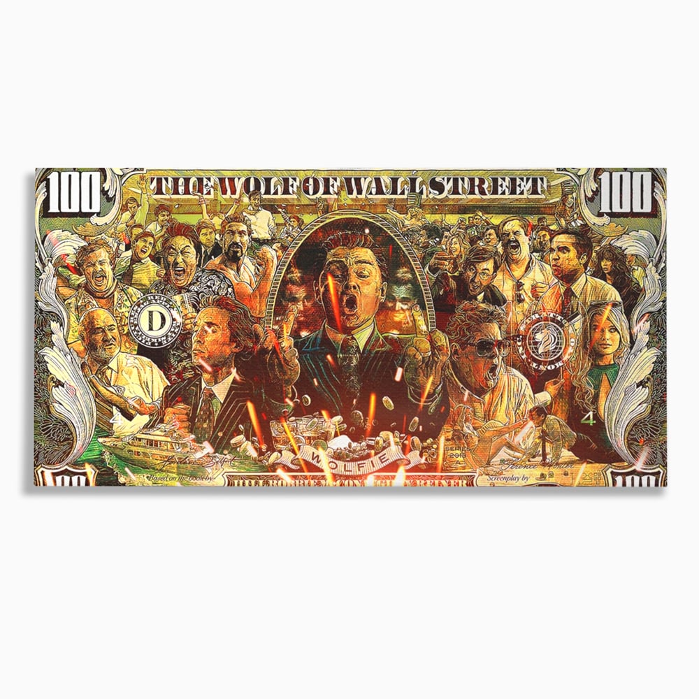 Leinwandbilder Premium LuxCanva® A1164, Wall Street , Dekorativ, Amerikanischer Film, DiCaprio, Der Wolf, Kräftige Farben