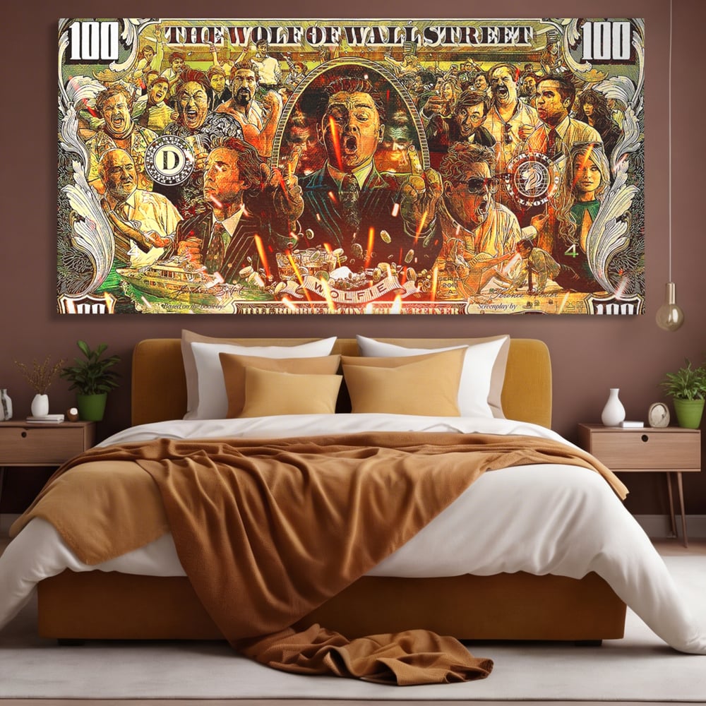 Leinwandbilder Premium LuxCanva® A1164, Wall Street , Dekorativ, Amerikanischer Film, DiCaprio, Der Wolf, Kräftige Farben
