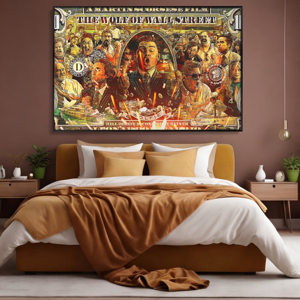 Leinwandbilder Premium LuxCanva® A1164, Wall Street , Dekorativ, Amerikanischer Film, DiCaprio, Der Wolf, Kräftige Farben