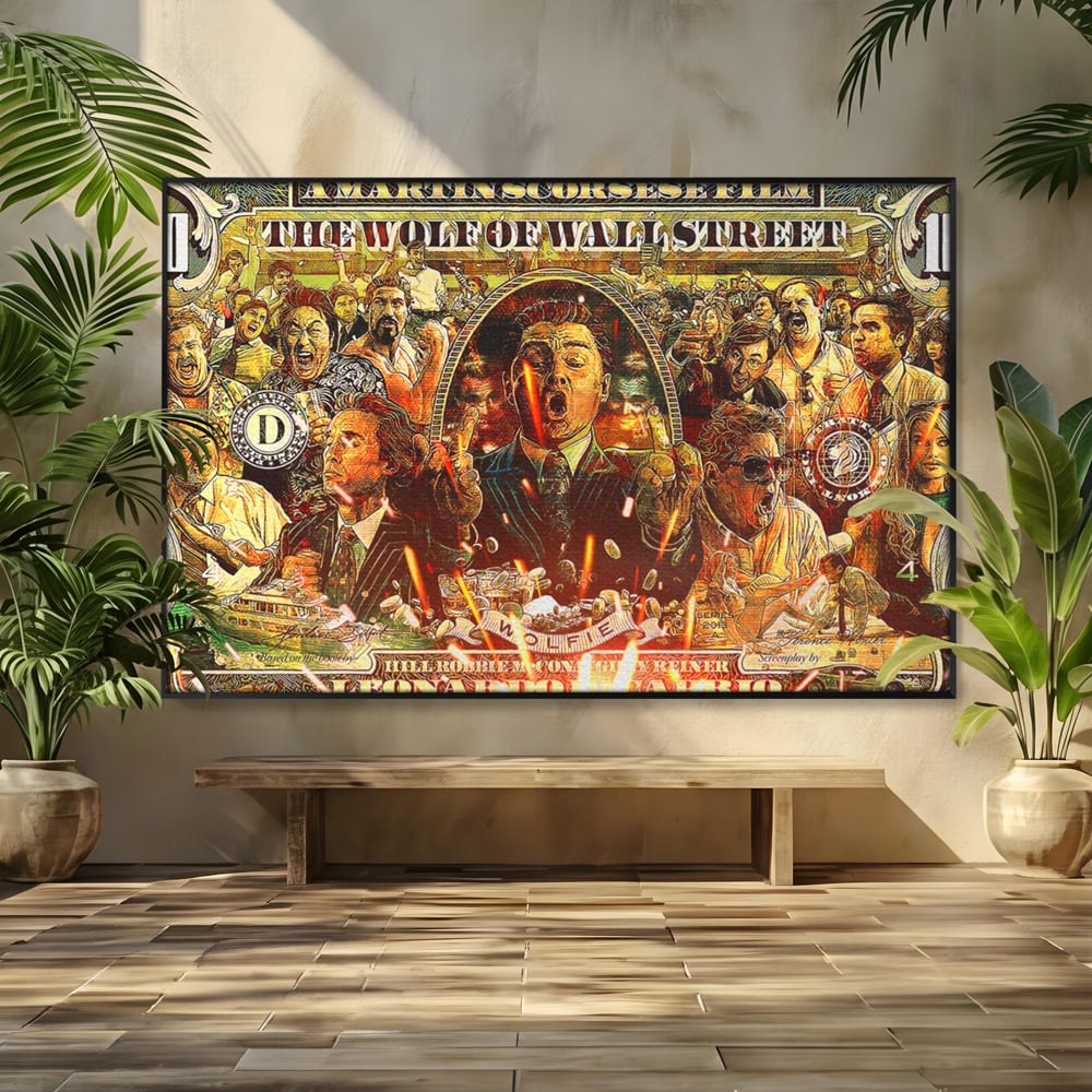 Leinwandbilder Premium LuxCanva® A1164, Wall Street , Dekorativ, Amerikanischer Film, DiCaprio, Der Wolf, Kräftige Farben