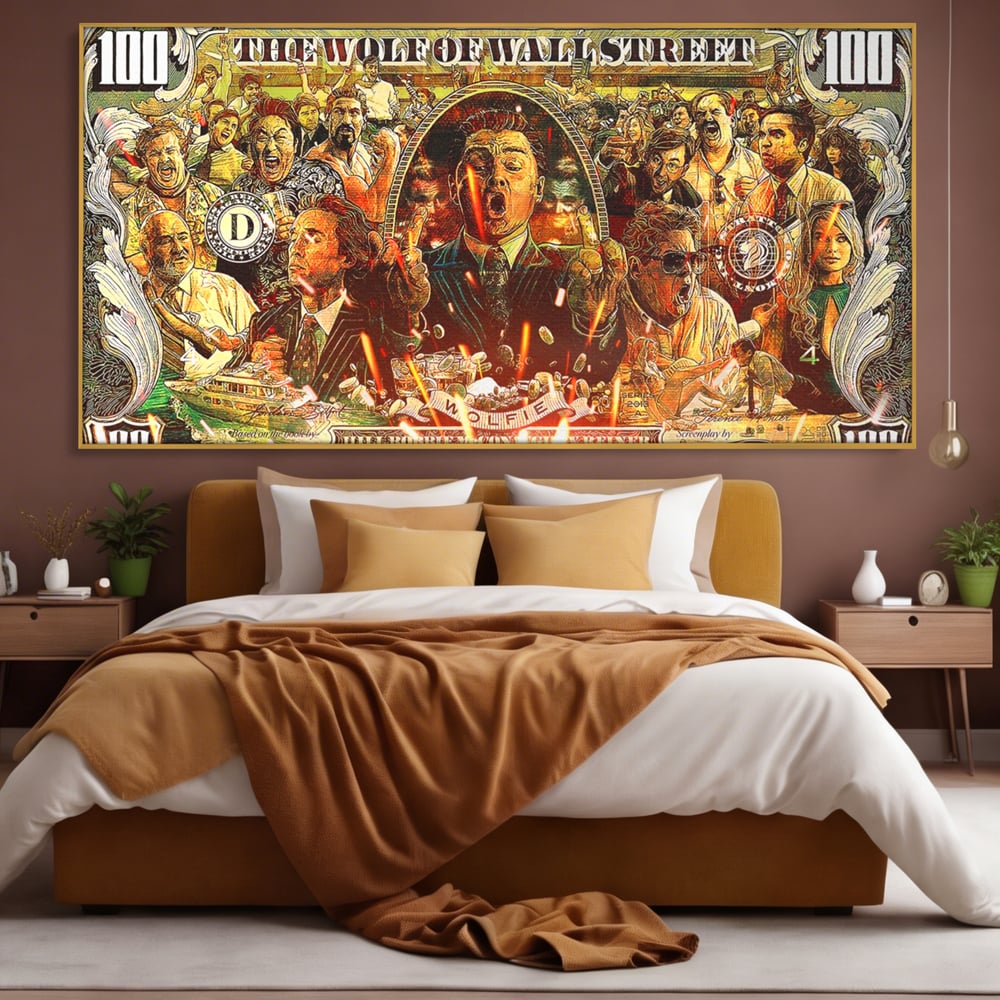 Leinwandbilder Premium LuxCanva® A1164, Wall Street , Dekorativ, Amerikanischer Film, DiCaprio, Der Wolf, Kräftige Farben