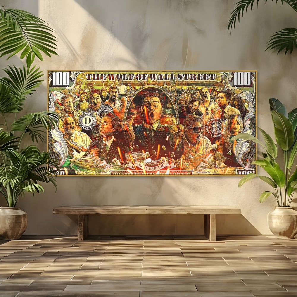 Leinwandbilder Premium LuxCanva® A1164, Wall Street , Dekorativ, Amerikanischer Film, DiCaprio, Der Wolf, Kräftige Farben