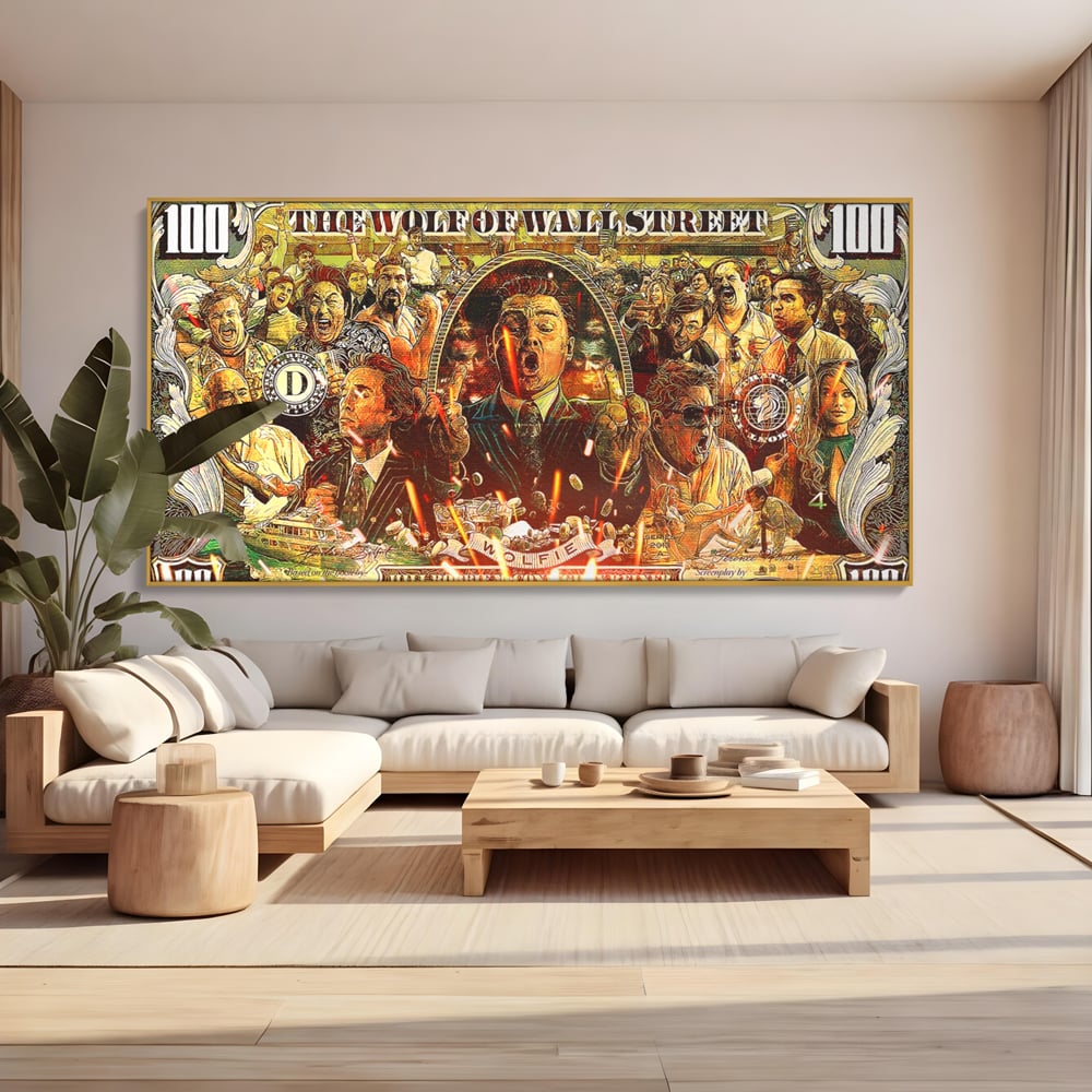 Leinwandbilder Premium LuxCanva® A1164, Wall Street , Dekorativ, Amerikanischer Film, DiCaprio, Der Wolf, Kräftige Farben