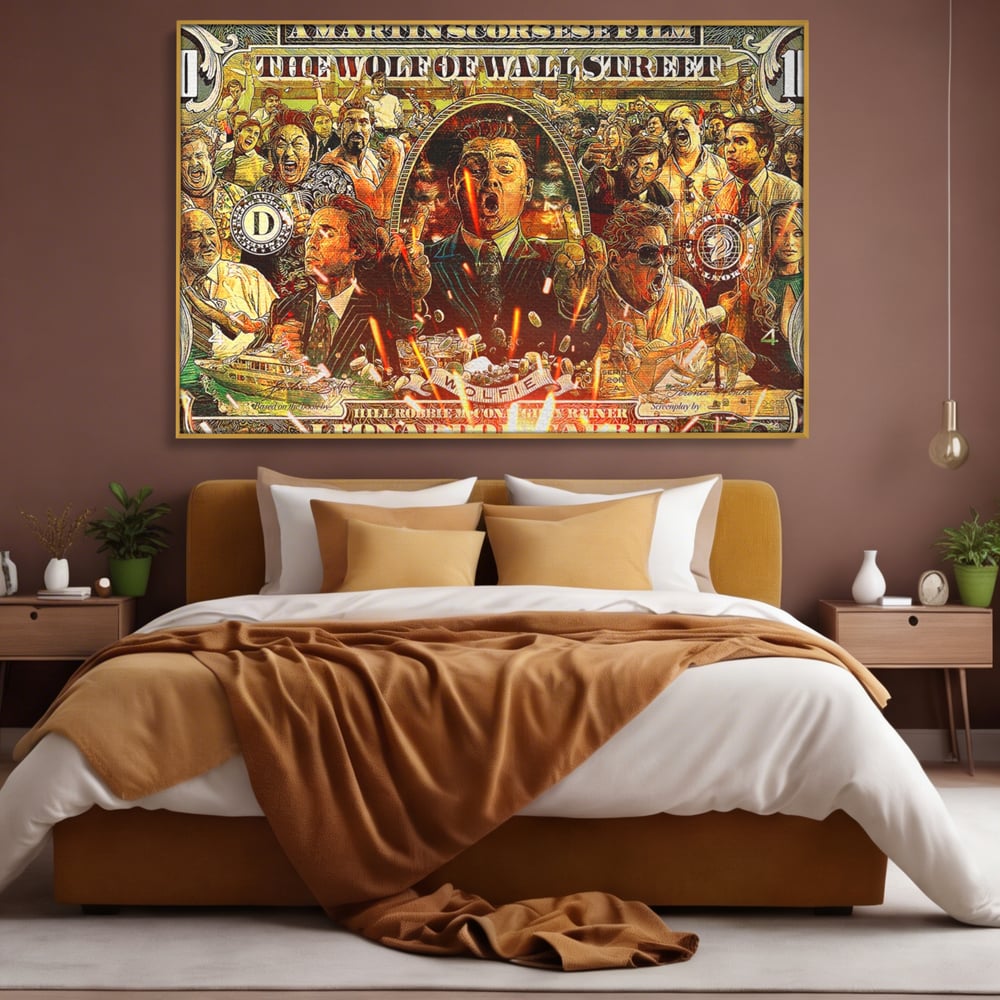 Leinwandbilder Premium LuxCanva® A1164, Wall Street , Dekorativ, Amerikanischer Film, DiCaprio, Der Wolf, Kräftige Farben