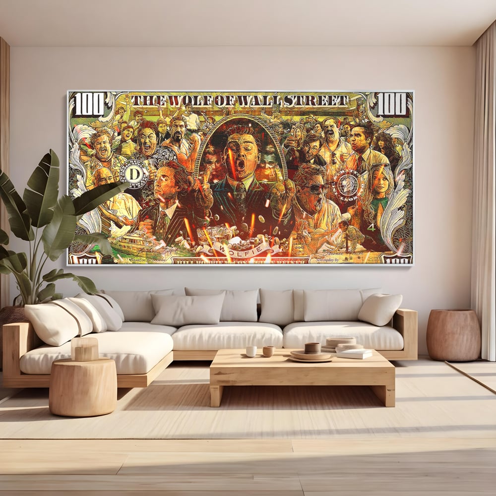 Leinwandbilder Premium LuxCanva® A1164, Wall Street , Dekorativ, Amerikanischer Film, DiCaprio, Der Wolf, Kräftige Farben