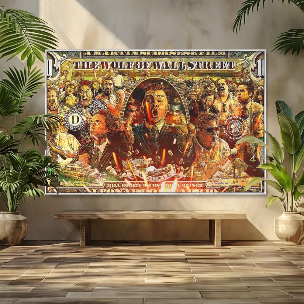 Leinwandbilder Premium LuxCanva® A1164, Wall Street , Dekorativ, Amerikanischer Film, DiCaprio, Der Wolf, Kräftige Farben