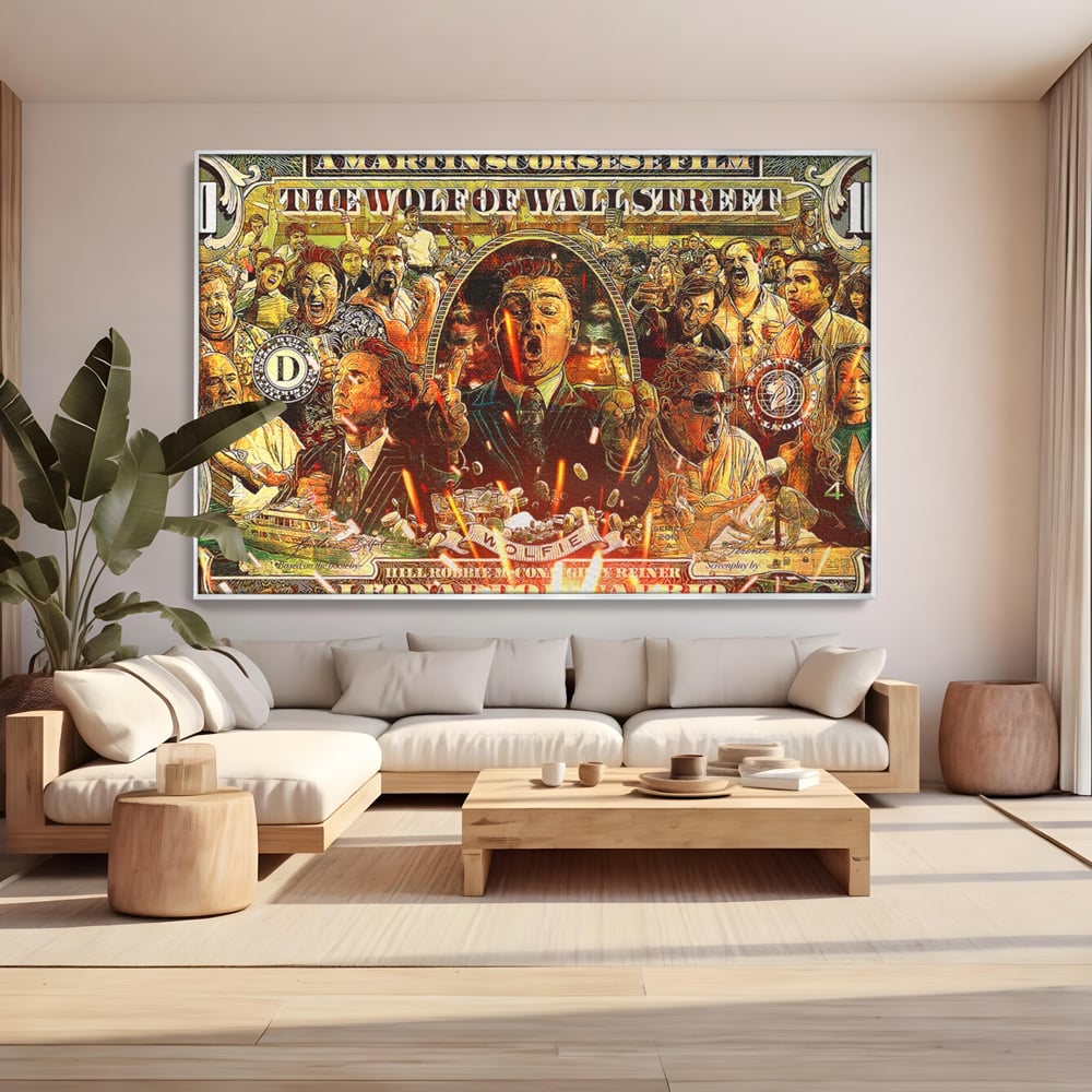 Leinwandbilder Premium LuxCanva® A1164, Wall Street , Dekorativ, Amerikanischer Film, DiCaprio, Der Wolf, Kräftige Farben
