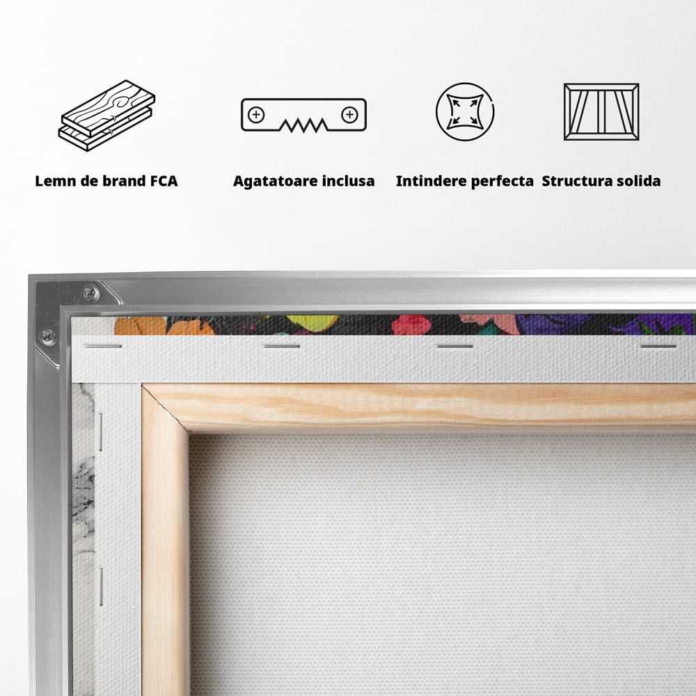 Tablou Canvas Premium LuxCanva® A1165, Fata Cu Flori ,  Decorativ, Colorat, Cantareata, Culori Vibrante