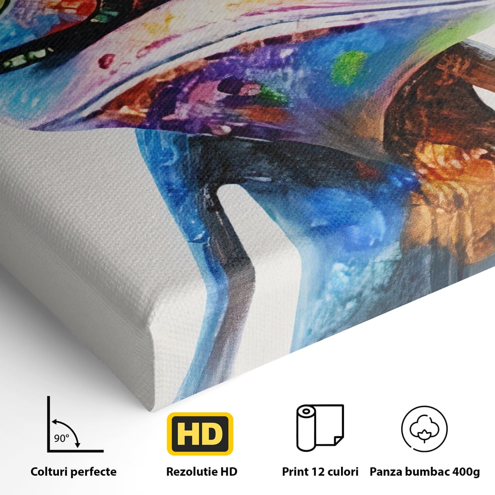 Tablou Canvas Premium LuxCanva® A1168, Crazy Frog , Decorativ, Living, Broasca, Ochelari, Culori Vibrante