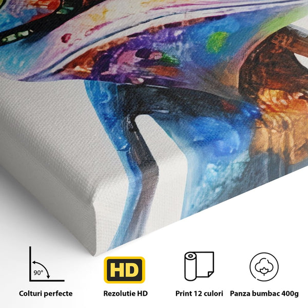 Tablou Canvas Premium LuxCanva® A1168, Crazy Frog , Decorativ, Living, Broasca, Ochelari, Culori Vibrante