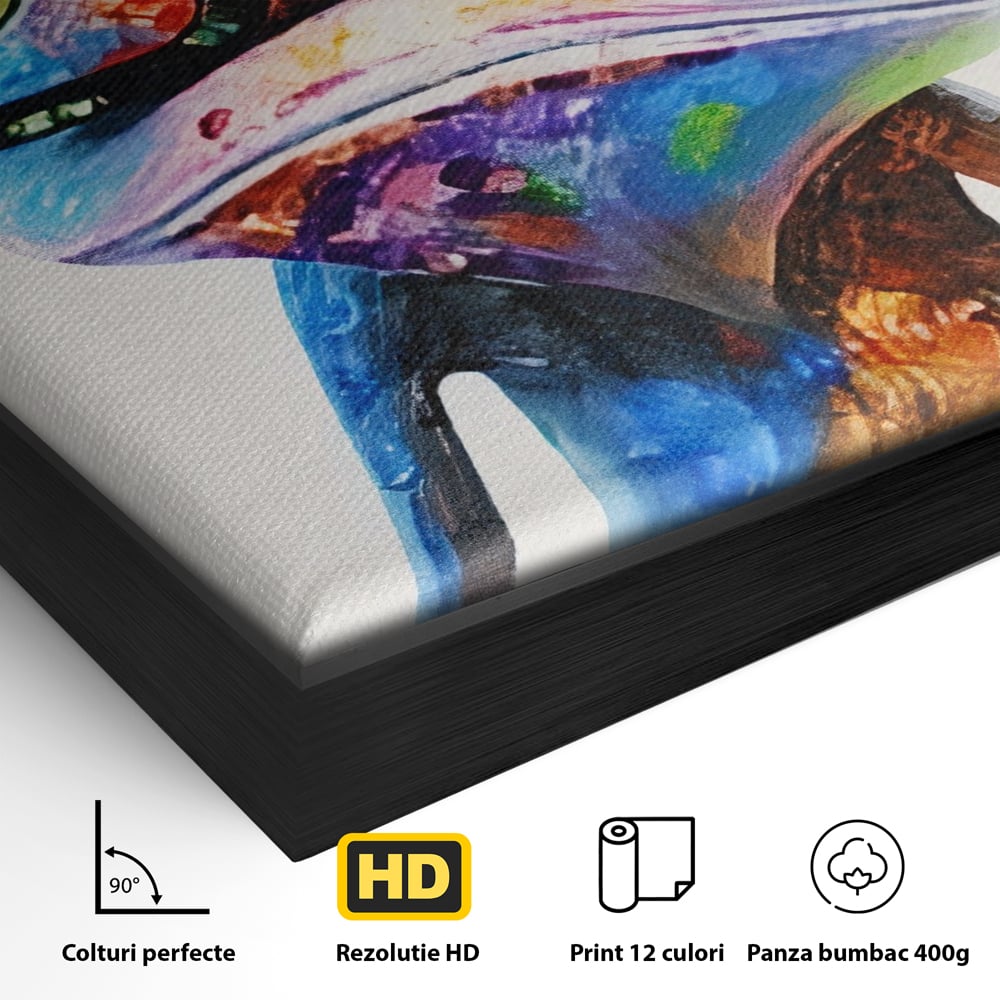 Tablou Canvas Premium LuxCanva® A1168, Crazy Frog , Decorativ, Living, Broasca, Ochelari, Culori Vibrante