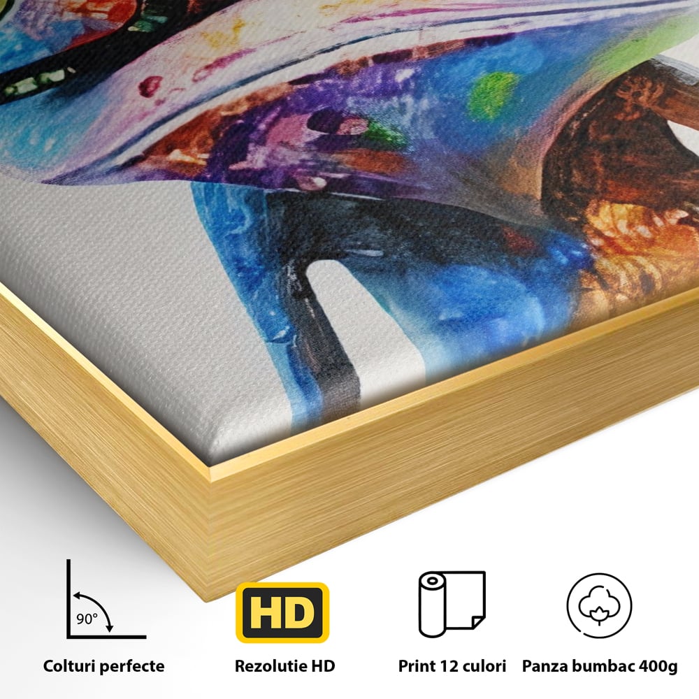 Tablou Canvas Premium LuxCanva® A1168, Crazy Frog , Decorativ, Living, Broasca, Ochelari, Culori Vibrante