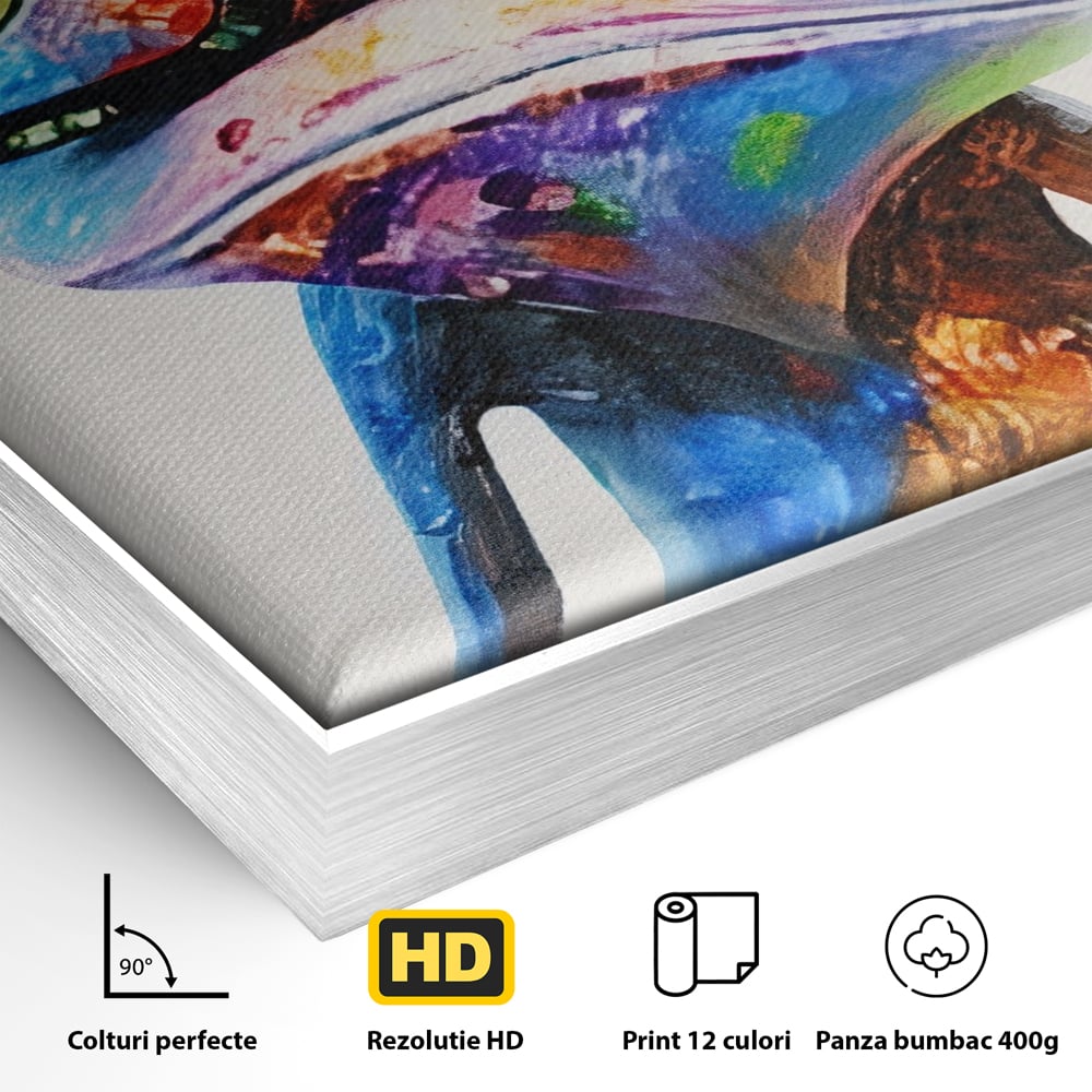 Tablou Canvas Premium LuxCanva® A1168, Crazy Frog , Decorativ, Living, Broasca, Ochelari, Culori Vibrante
