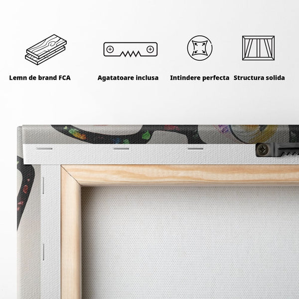 Tablou Canvas Premium LuxCanva® A1168, Crazy Frog , Decorativ, Living, Broasca, Ochelari, Culori Vibrante