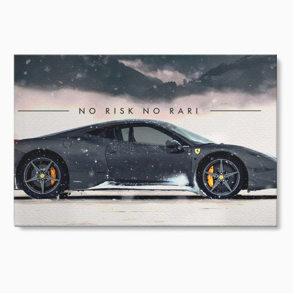 Leinwandbilder Premium LuxCanva® A1170, No Risk No Rari , Motivierend, Wohnen, Leben, Auto, Ferrari, Ferrari, Schlafzimmer, Leuchtende Farben