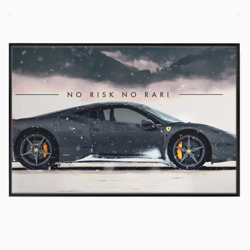 Leinwandbilder Premium LuxCanva® A1170, No Risk No Rari , Motivierend, Wohnen, Leben, Auto, Ferrari, Ferrari, Schlafzimmer, Leuchtende Farben