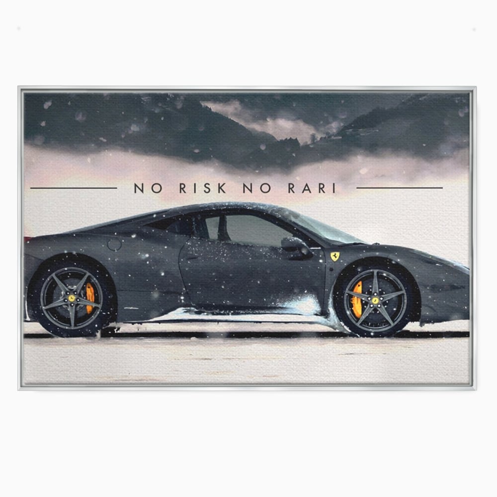 Leinwandbilder Premium LuxCanva® A1170, No Risk No Rari , Motivierend, Wohnen, Leben, Auto, Ferrari, Ferrari, Schlafzimmer, Leuchtende Farben