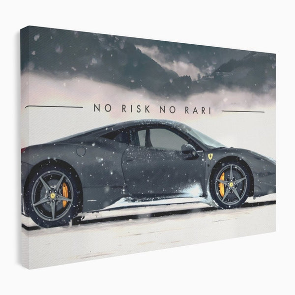 Leinwandbilder Premium LuxCanva® A1170, No Risk No Rari , Motivierend, Wohnen, Leben, Auto, Ferrari, Ferrari, Schlafzimmer, Leuchtende Farben
