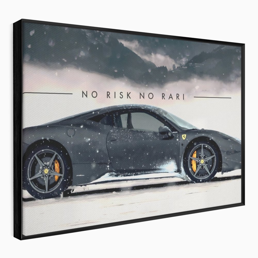 Leinwandbilder Premium LuxCanva® A1170, No Risk No Rari , Motivierend, Wohnen, Leben, Auto, Ferrari, Ferrari, Schlafzimmer, Leuchtende Farben