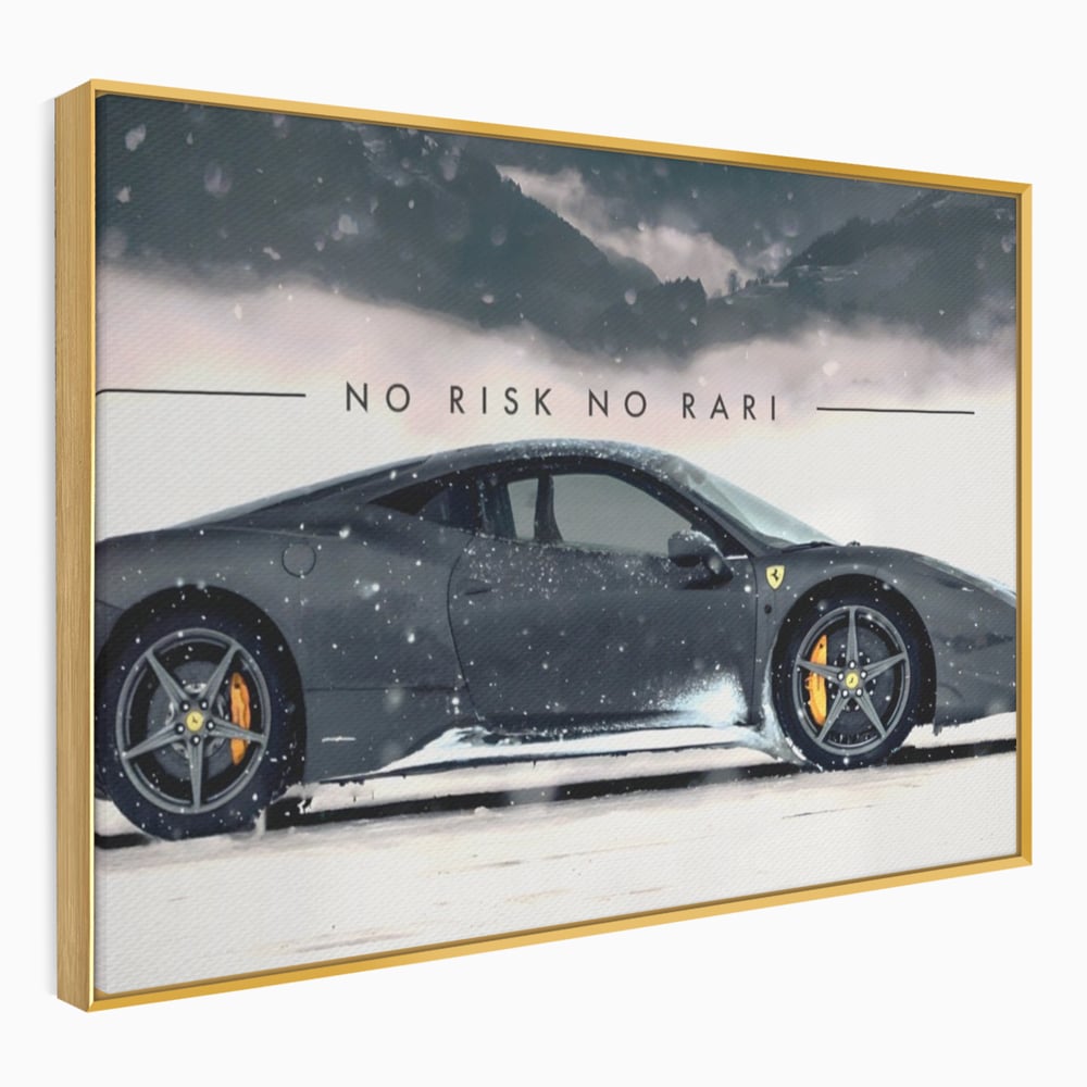 Leinwandbilder Premium LuxCanva® A1170, No Risk No Rari , Motivierend, Wohnen, Leben, Auto, Ferrari, Ferrari, Schlafzimmer, Leuchtende Farben