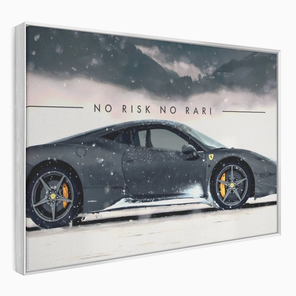 Leinwandbilder Premium LuxCanva® A1170, No Risk No Rari , Motivierend, Wohnen, Leben, Auto, Ferrari, Ferrari, Schlafzimmer, Leuchtende Farben