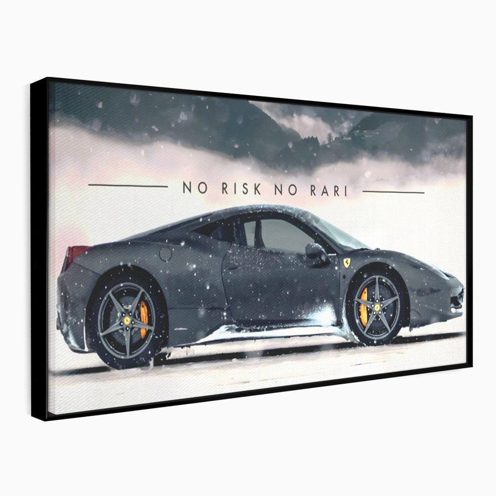 Leinwandbilder Premium LuxCanva® A1170, No Risk No Rari , Motivierend, Wohnen, Leben, Auto, Ferrari, Ferrari, Schlafzimmer, Leuchtende Farben
