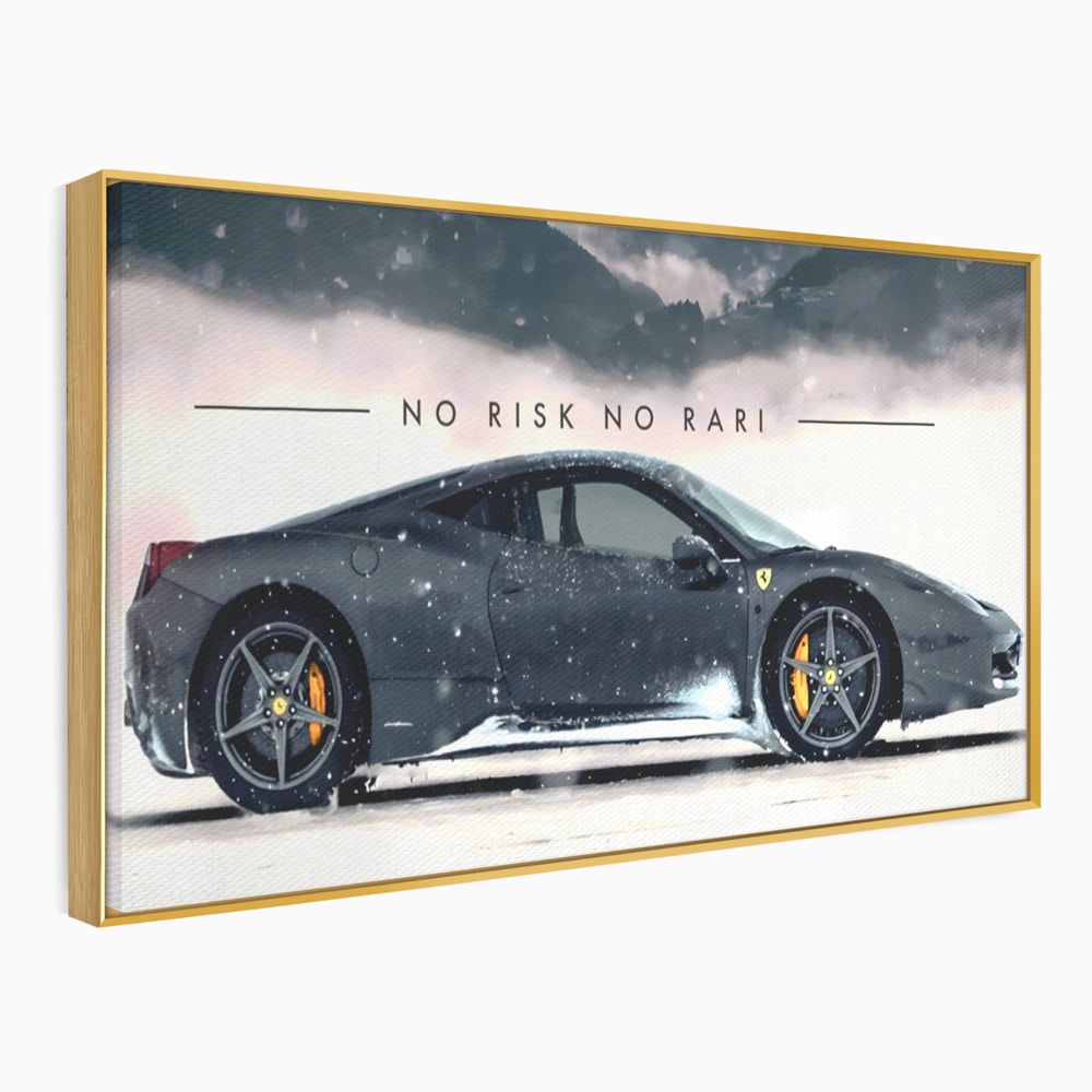 Leinwandbilder Premium LuxCanva® A1170, No Risk No Rari , Motivierend, Wohnen, Leben, Auto, Ferrari, Ferrari, Schlafzimmer, Leuchtende Farben