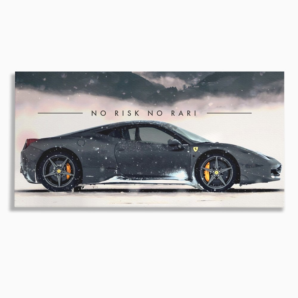 Leinwandbilder Premium LuxCanva® A1170, No Risk No Rari , Motivierend, Wohnen, Leben, Auto, Ferrari, Ferrari, Schlafzimmer, Leuchtende Farben