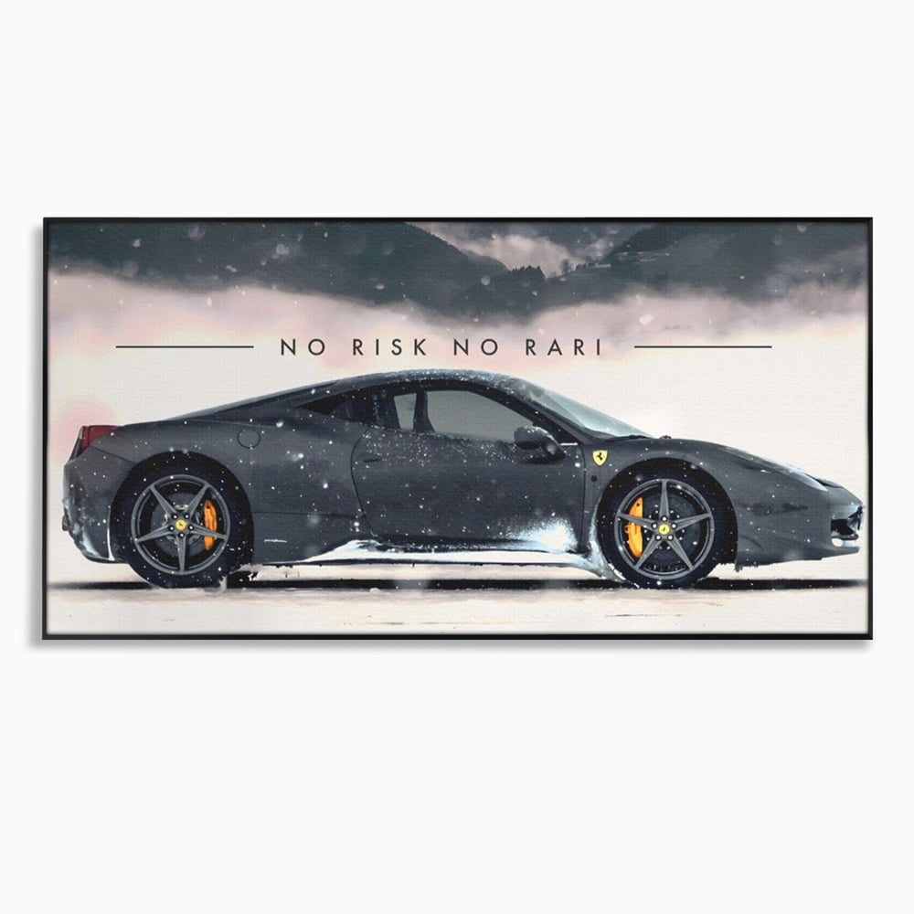 Leinwandbilder Premium LuxCanva® A1170, No Risk No Rari , Motivierend, Wohnen, Leben, Auto, Ferrari, Ferrari, Schlafzimmer, Leuchtende Farben