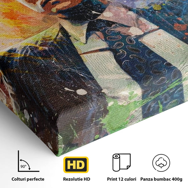 Tablou Canvas Premium LuxCanva® A1172, Money Men , Motivational, Living, Birou, Bani, Leonardo DiCaprio, Culori Vibrante