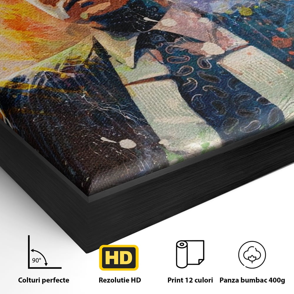 Tablou Canvas Premium LuxCanva® A1172, Money Men , Motivational, Living, Birou, Bani, Leonardo DiCaprio, Culori Vibrante