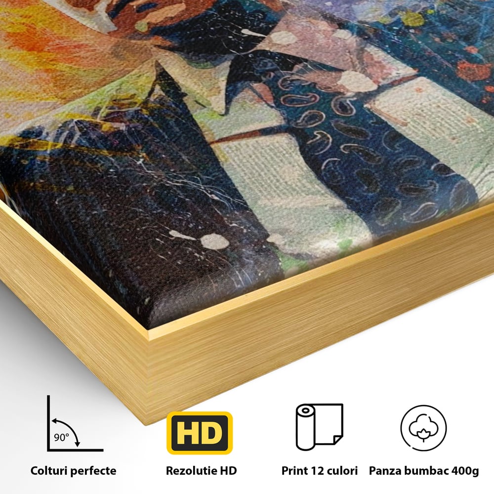 Tablou Canvas Premium LuxCanva® A1172, Money Men , Motivational, Living, Birou, Bani, Leonardo DiCaprio, Culori Vibrante