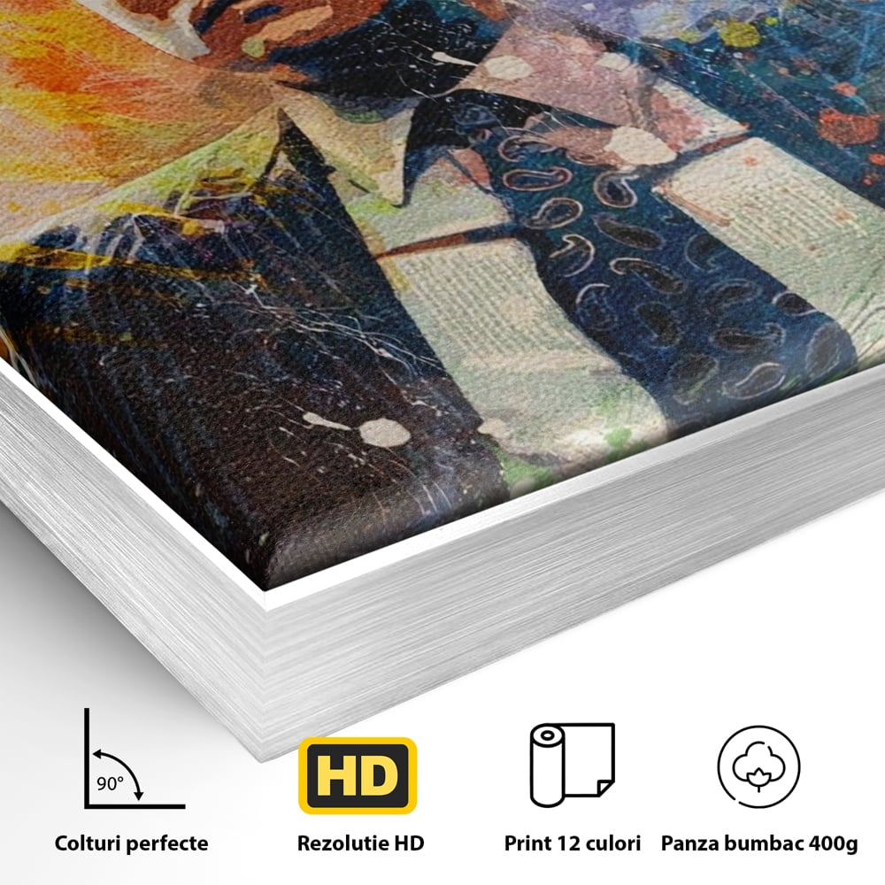 Tablou Canvas Premium LuxCanva® A1172, Money Men , Motivational, Living, Birou, Bani, Leonardo DiCaprio, Culori Vibrante