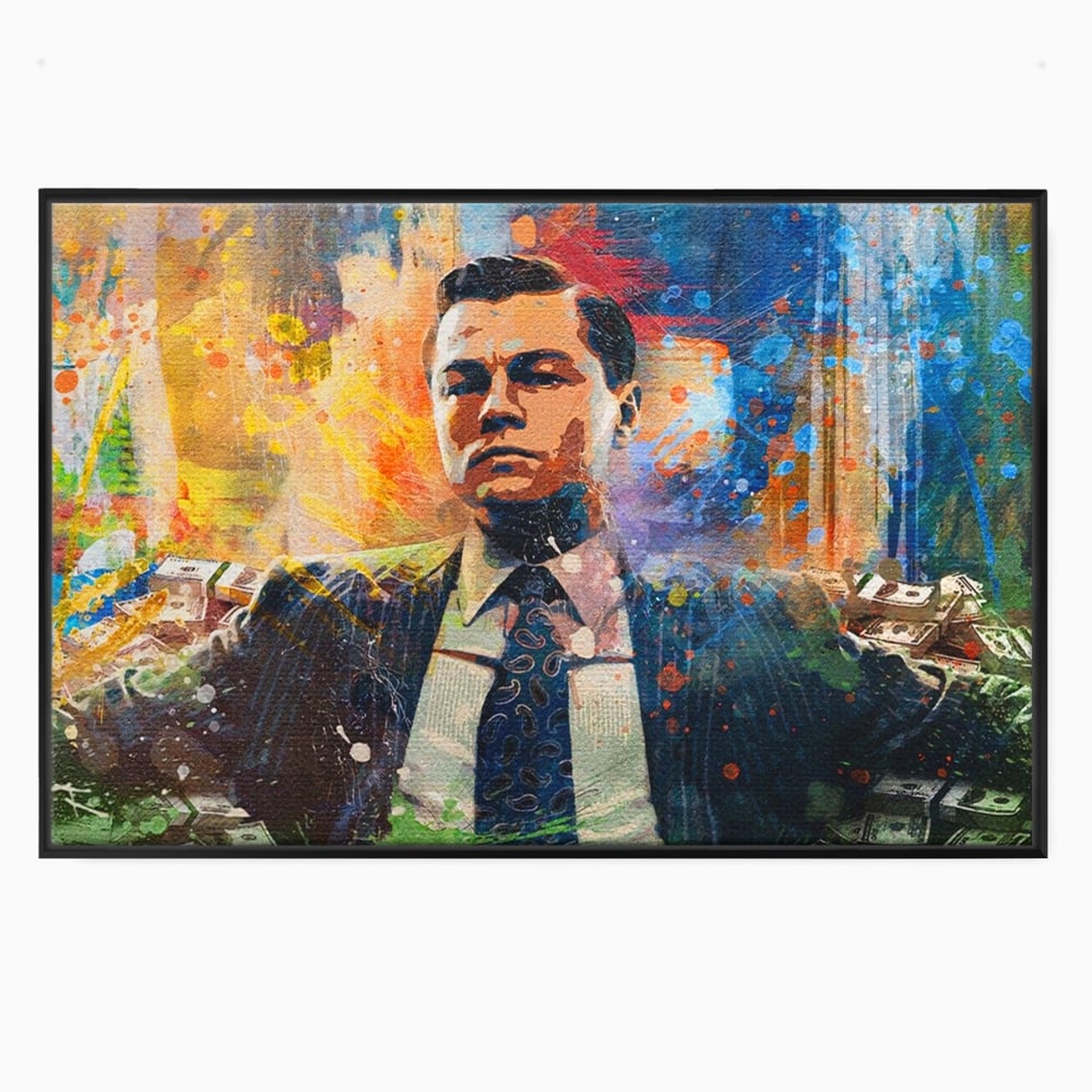Tablou Canvas Premium LuxCanva® A1172, Money Men , Motivational, Living, Birou, Bani, Leonardo DiCaprio, Culori Vibrante