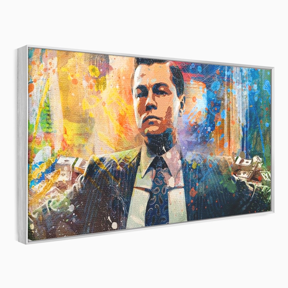 Tablou Canvas Premium LuxCanva® A1172, Money Men , Motivational, Living, Birou, Bani, Leonardo DiCaprio, Culori Vibrante