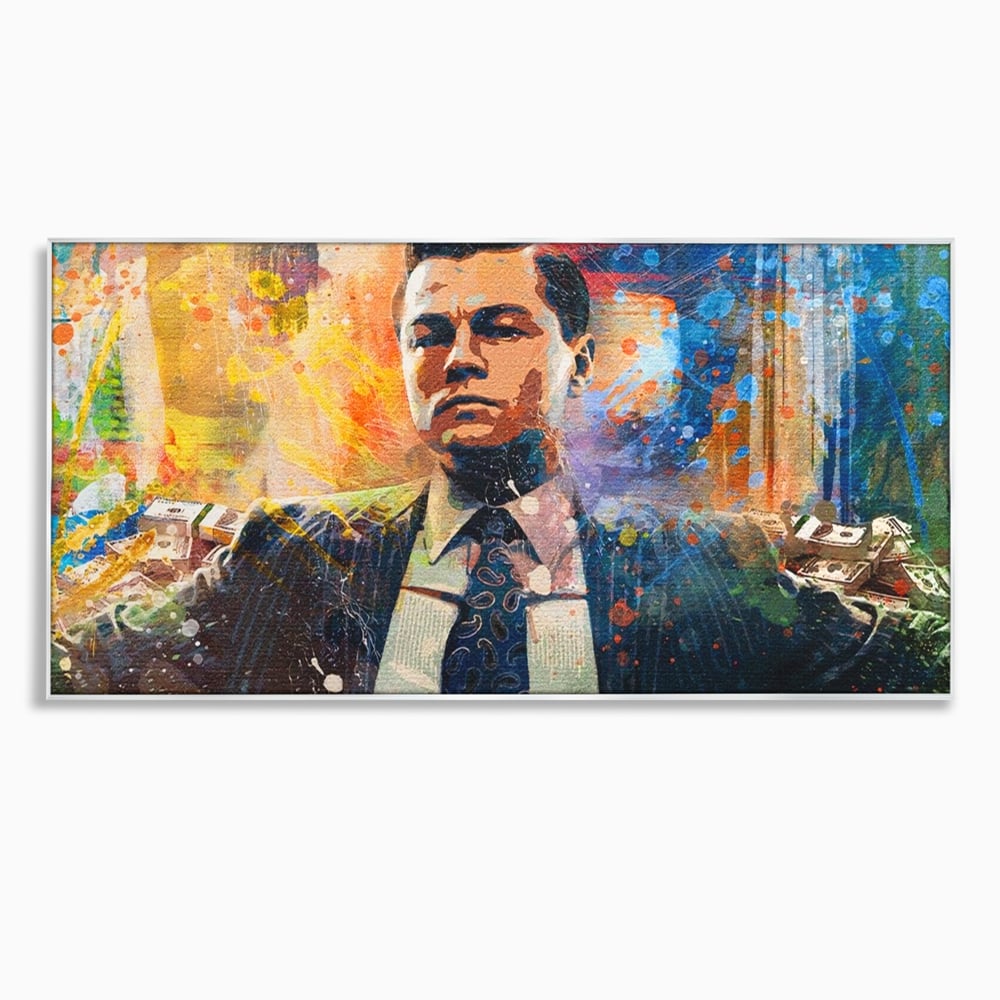 Tablou Canvas Premium LuxCanva® A1172, Money Men , Motivational, Living, Birou, Bani, Leonardo DiCaprio, Culori Vibrante
