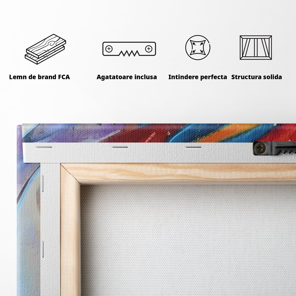 Tablou Canvas Premium LuxCanva® A1174, Colorful Graffiti ,Graffiti, Multicolor, Birou, Culori Vibrante