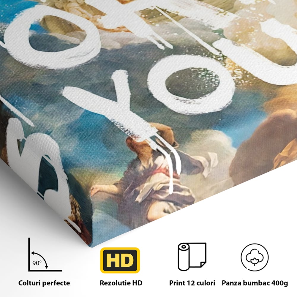Tablou Canvas Premium LuxCanva® A1175, The World Is Yours , Motivational, Birou, Inger, Cer, Culori Vibrante