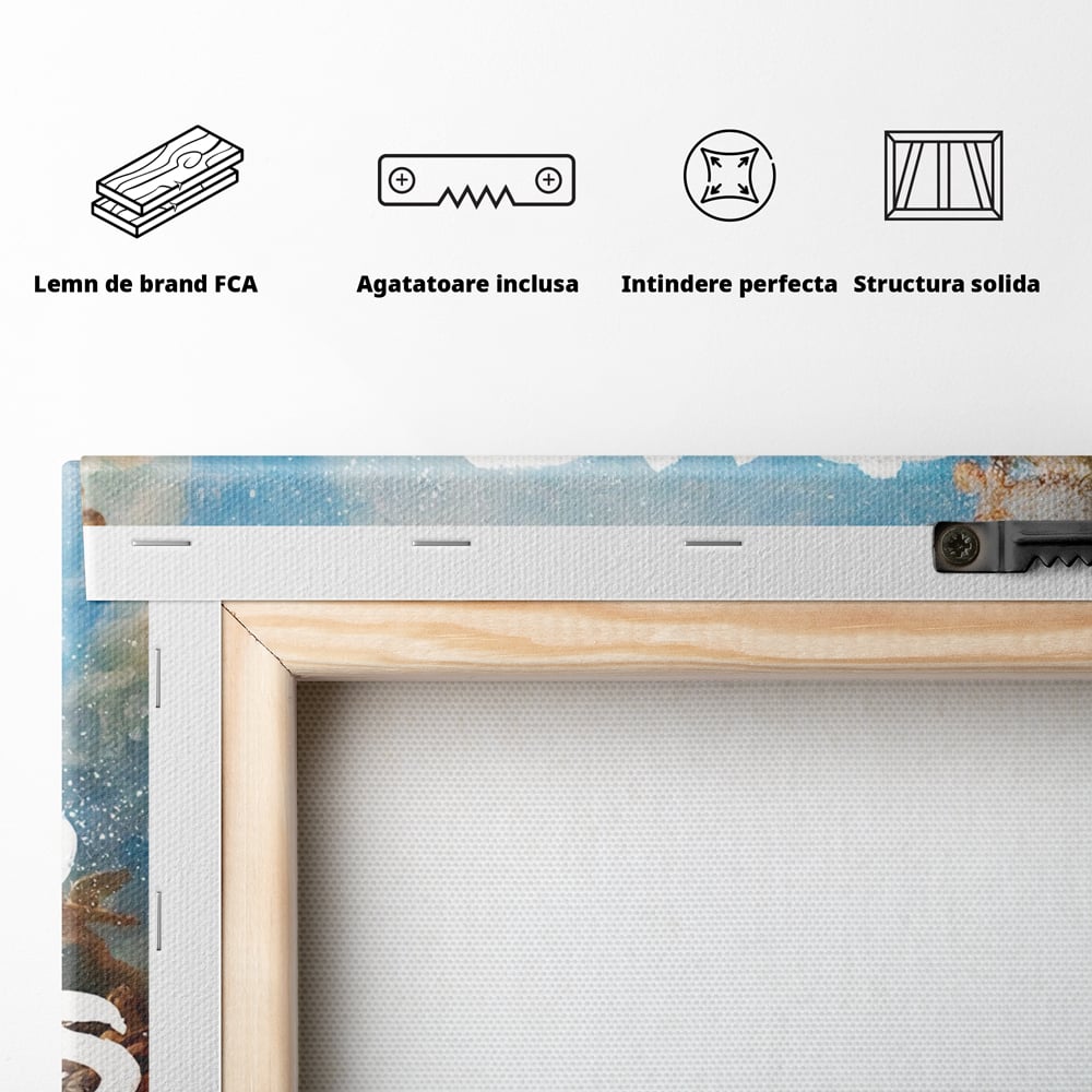 Tablou Canvas Premium LuxCanva® A1175, The World Is Yours , Motivational, Birou, Inger, Cer, Culori Vibrante