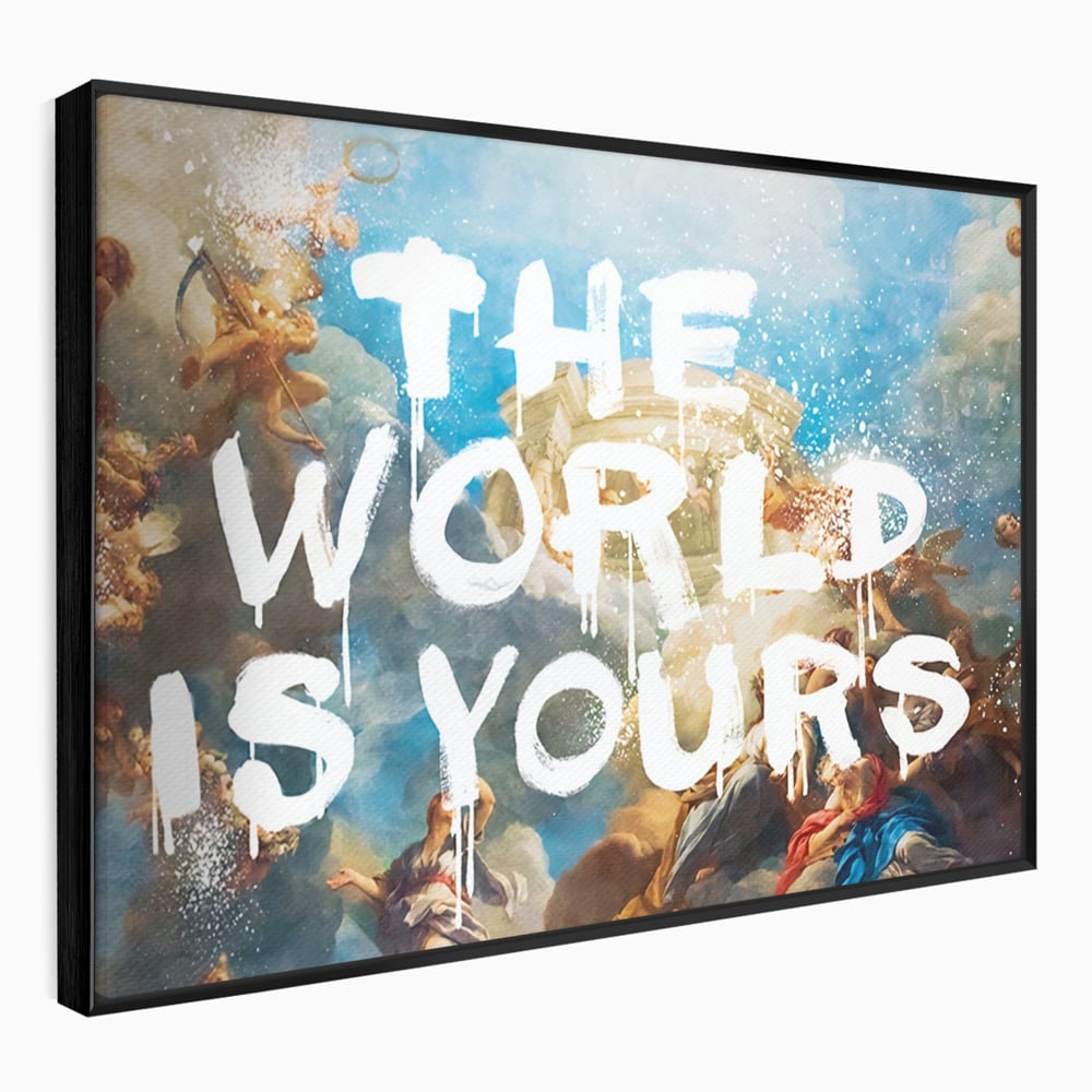 Leinwandbilder Premium LuxCanva® A1175, Die Welt gehört dir, Motivationsbilder, Büro, Engel, Himmel, leuchtende Farben
