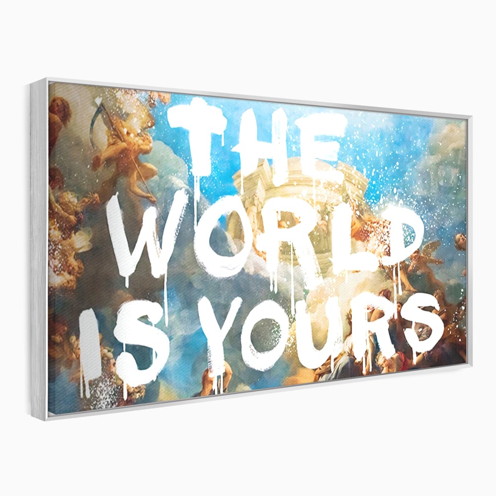 Leinwandbilder Premium LuxCanva® A1175, Die Welt gehört dir, Motivationsbilder, Büro, Engel, Himmel, leuchtende Farben