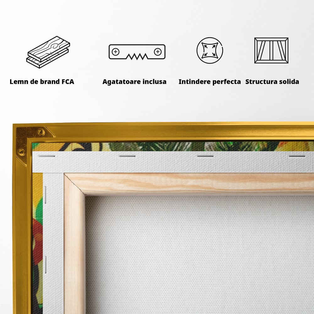 Tablou Canvas Premium LuxCanva® A1176, Monopoly Dollars , Palm Angels, Palmier, Dormitor, Dolar, Culori Vibrante