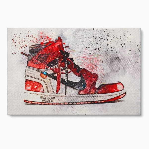 Tablou Canvas Premium, LuxCanva® A1178, Nike Air, Living, Rosu, Jordan, Incaltaminte, Cafenea, Culori Vibrante