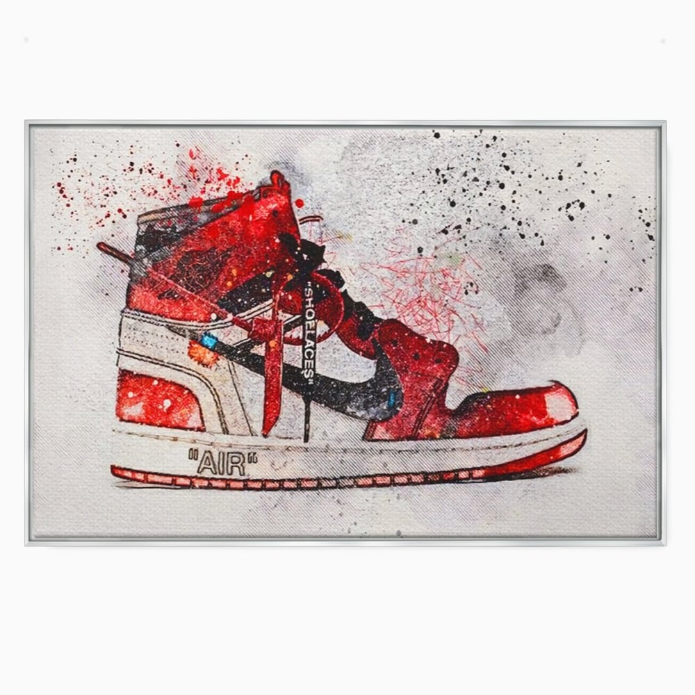 Tablou Canvas Premium, LuxCanva® A1178, Nike Air, Living, Rosu, Jordan, Incaltaminte, Cafenea, Culori Vibrante